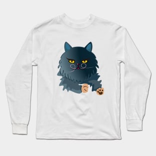 dark-blue cats with yellow eyes Long Sleeve T-Shirt